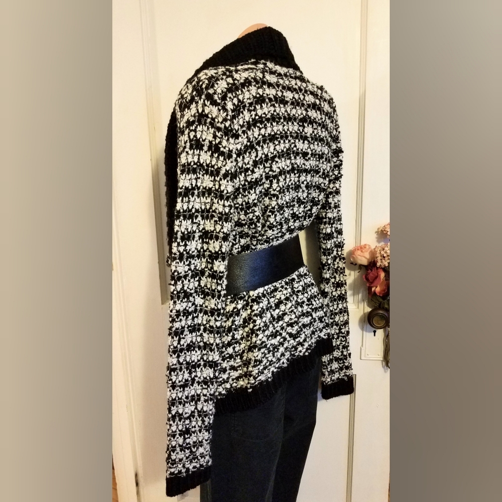LOFT chunky knit waterfall cardigan black boho sweater small, FINAL PRICE! - Picture 13 of 16